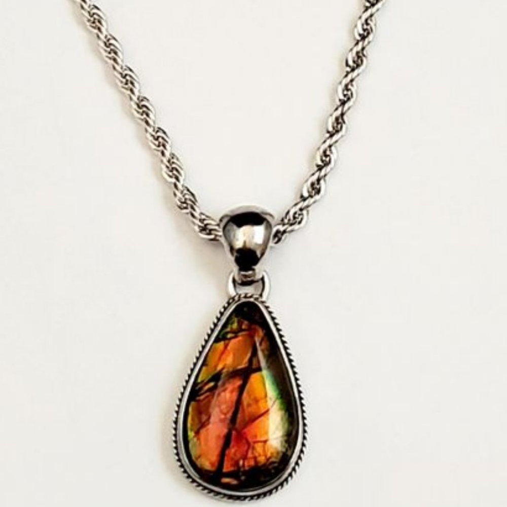 Authentic Amber Teardrop Necklace.